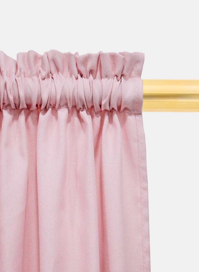 UPOPO Pink Kitchen Tier Curtains 16 inches Long Over Sink Linen Textured Cafe Curtains Short Caravan Bathroom Privacy Small Mini Half Window Curtain Basement 2 Panels Rod Pocket - Image 3